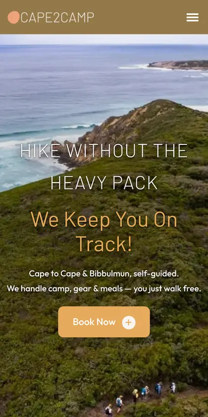 CAPE2CAMP website on a phone